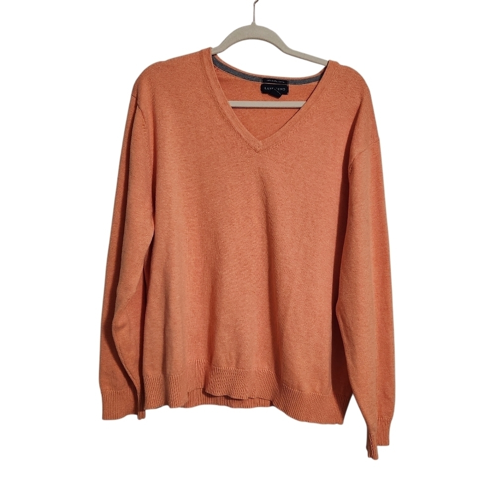 Lands End 100% Supima Cotton Sweater V Neck, Sz XL